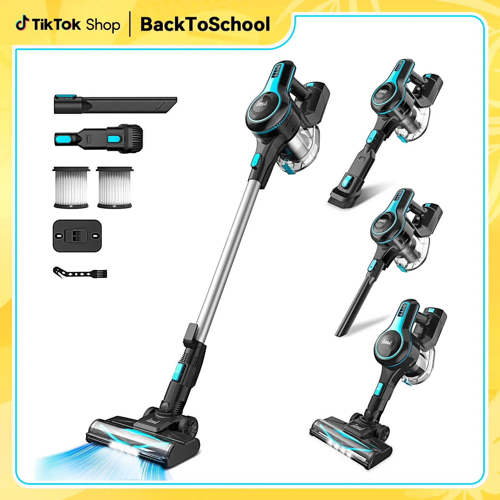 N520 Cordless Stick  Handheld Vacuum Cleaner 30Kpa 40 Mins Runtime Lightweight Stick Vacuum,Self-Standing Rechargeable Vacuum Cleaners for Pet Hair,Carpet,Hardwood Floor N520 pet lovers tiktokshopbacktoschool