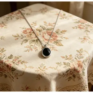 Black Agate Pendant Necklace Design Sense Simple Versatile Jewelry