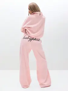 BABYPHAT Relaxed Baggy Sweatpants With Logo Embroidery Wide Leg Loungewear Joggers High Waisted Casual Comfort Pants