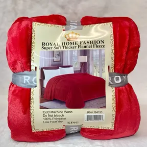 Royal Home Fashion Super Soft Thicker Flannel Fleece King Blanket 100% Polyester Cold