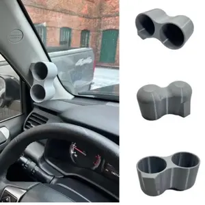 Universal Driver Left Side Pillar Trim 52mm Dual Gauge Pod Mount Gray Grey