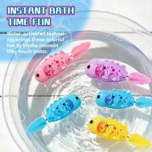 4pc-Light-Sensing Robotic Axolotl Toy Realistic Electric Swimming Fish, Waterproof Robotic Aquatic Pet for Aquarium Decor, Cat Entertainment, and Ocean Saltwater Fishing LureWind-Up Magic Glowing Swimming Fish Bath Toy