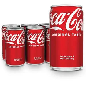 Coca-Cola Original Taste Mini Cans 7.5 fl oz 6 Pack Crisp Bubbly Carbonated Caffeine Drink for Celebrations Soft Soda
