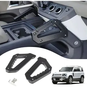 2Pcs Center Console Grab Handles Compatible with 2020-2025 Land Rover Defender 90 110 130 Aluminum Alloy Grip Handle for Armrest Both Side Interior Accessories