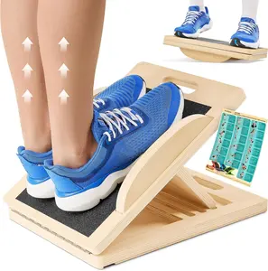 3-in-1 Wooden Balance Board - Adjustable, Portable Incline Board for Ankle Strength & Flexibility, Slant, Rocker, Stretch Trainer