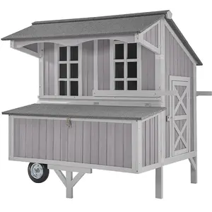 Aivituvin Extra-Large Chicken Coop with Big Wheels for 6-8 Chickens-AIR96