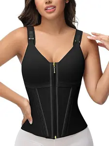 NoraNY Women's Adjustable Strap Shapewear with Bra & Waist Trainer, Buckle & Zipper Sports Body Shaper for Tummy Control and Waist Shaping
