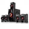 212 MAIN 5.1 Channel Wireless Surround Sound Bluetooth Speaker System - 25W+10W Audio Stereo, Plug, Home Amplifier, Remote Control, Red DVD Speaker