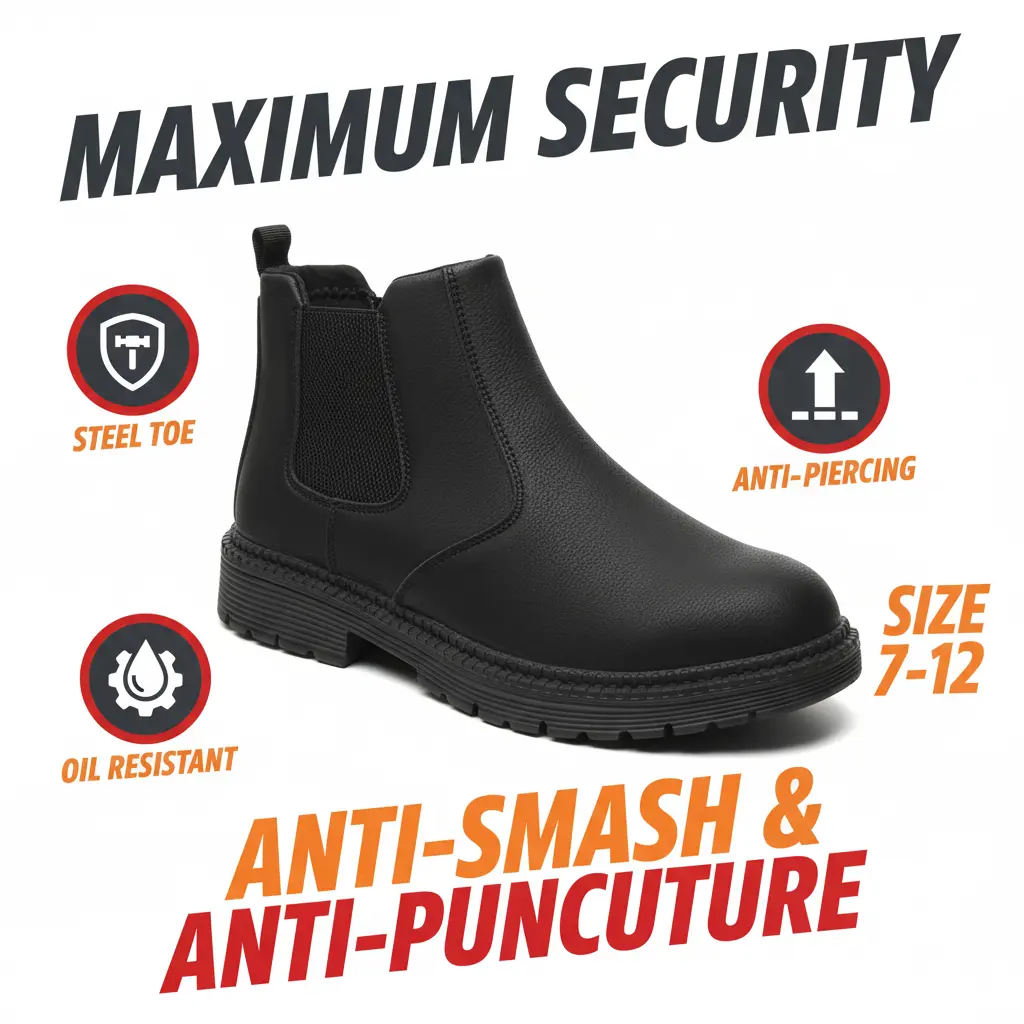Women's & Men's Waterproof Safety Clogs, Breathable Slip-On Work Footwear with Anti-Slip, Smash-Resistant, Puncture-Resistant Features for Kitchen & Outdoor Use