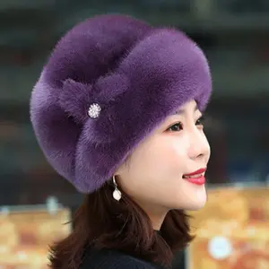 Simple Winter Beanie for Women Faux Fur Ear Flap Hat Soft Warm Skull Cap Fisherman Style Cold Weather Daily Wear