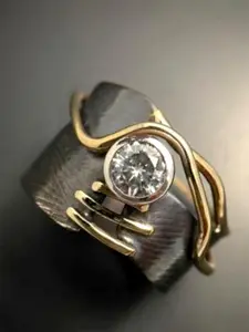 Women's Vintage Zircon Ring, Solitaire Engagement Rings, Elegant Copper Chain Design, Perfect for Weddings, Engagements, Anniversaries, Party Accessories Gift