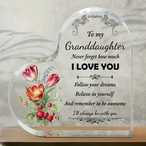 Personalized Grandma-To-Granddaughter Love Sign, Acrylic Decorative Plaque, Office & Bedroom Decor, Unique Gifts for Women, Perfect for Birthdays & Mother's Day