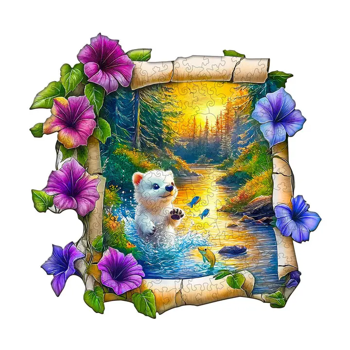 Forest Bear Wooden Jigsaw Puzzle - Unisex Beginner-Friendly Option for All-Seasons Leisure Play, Wooden Puzzles