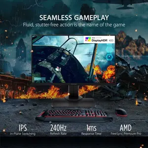 ViewSonic XG2431 24 Inch 1080p Gaming Monitor with 240Hz, 0.5ms, FreeSync Premium, NVIDIA G-Sync Compatible, Advanced Ergonomics, Eye Care, HDR400