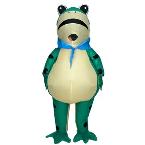 Hot Frog Polyester Inflatable Costume, No Battery, Youth Adult Size, Fits 155-190cm, with Fan & Box, Halloween Cosplay Party Use, Dress Costume