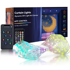 LED Curtain Light, Smart LED Curtain Light with APP & Remote Control, Color Changing Window Light, Dynamic DIY Curtain String Light for Bedroom Living Room
