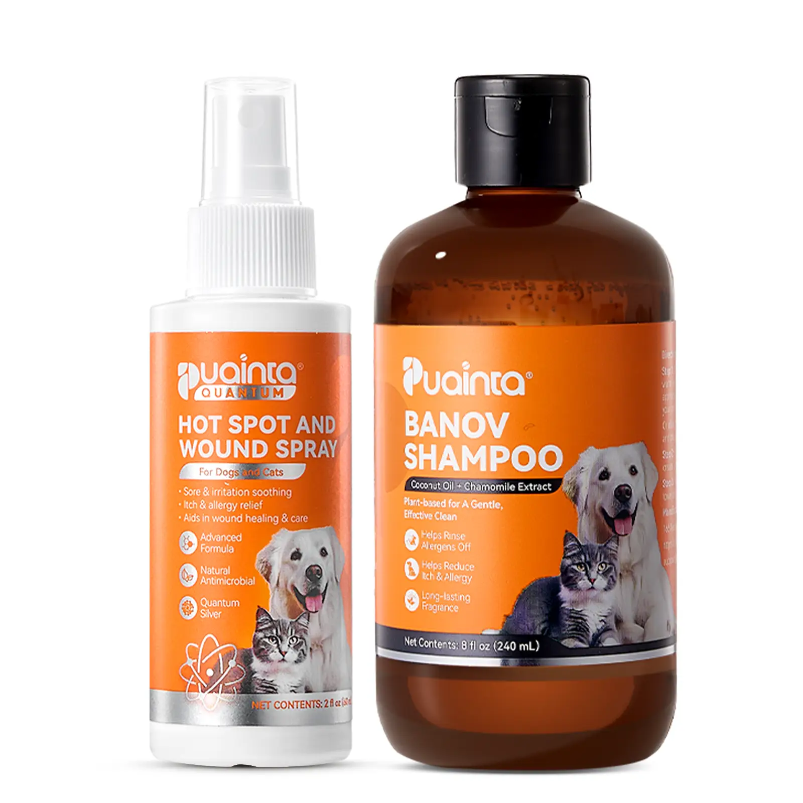 Pet Health CareSpa Gift Combo -4ozPuainta Pipot Skin Sprays forDogs and Cats-nature soothingsprayreduceithy+8oz PuaintaBanov Shampoo-prevent& hepmulip