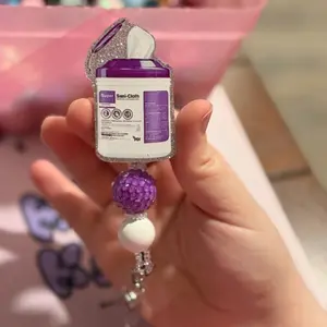 Sani Cloth Badge Reel with beads