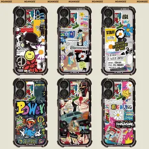 NGANGEE Puzzle Pattern Style Case for Samsung Galaxy S22 S23 S24 S25 S24ULTRA & iPhone 17 17AIR 17 PRO MAX 11 12 13 14 15 16 PLUS Artistic Touch Paintings