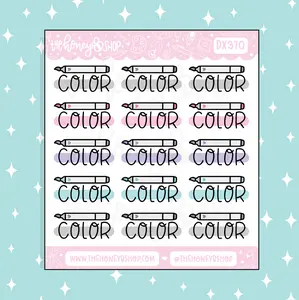 Color Lettering Doodle Sticker