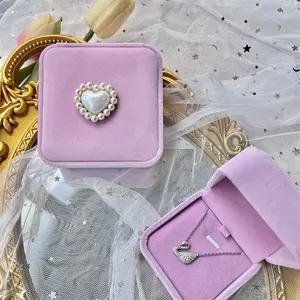 Pink Heart Gift Box – Handmade Velvet Jewelry Box, Custom Romantic Packaging