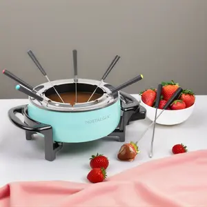 Nostalgia 12-Cup Electric Fondue Pot, Aqua Nostalgia 12-Cup Electric Fondue Pot, Aqua