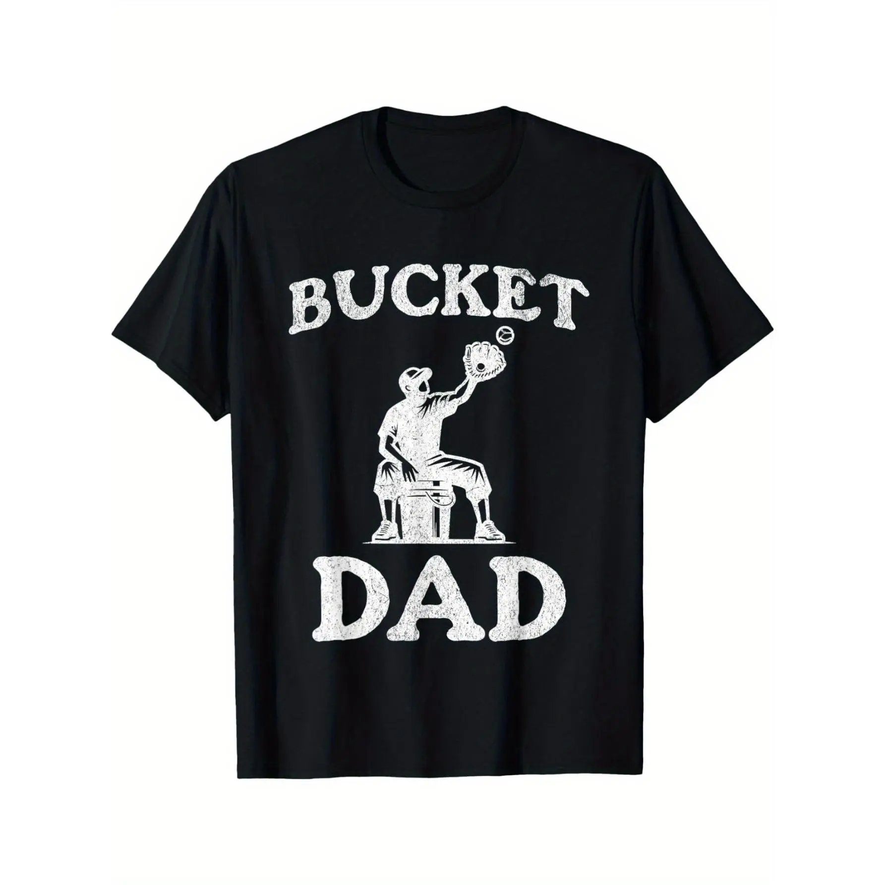 Bucket Dad Softball Dad Baseball Funny Father'S Coach T-Shirt Menswear Top