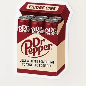 Dr Pepper Fridge Cigs Sticker - funny sticker, Matte Vinyl