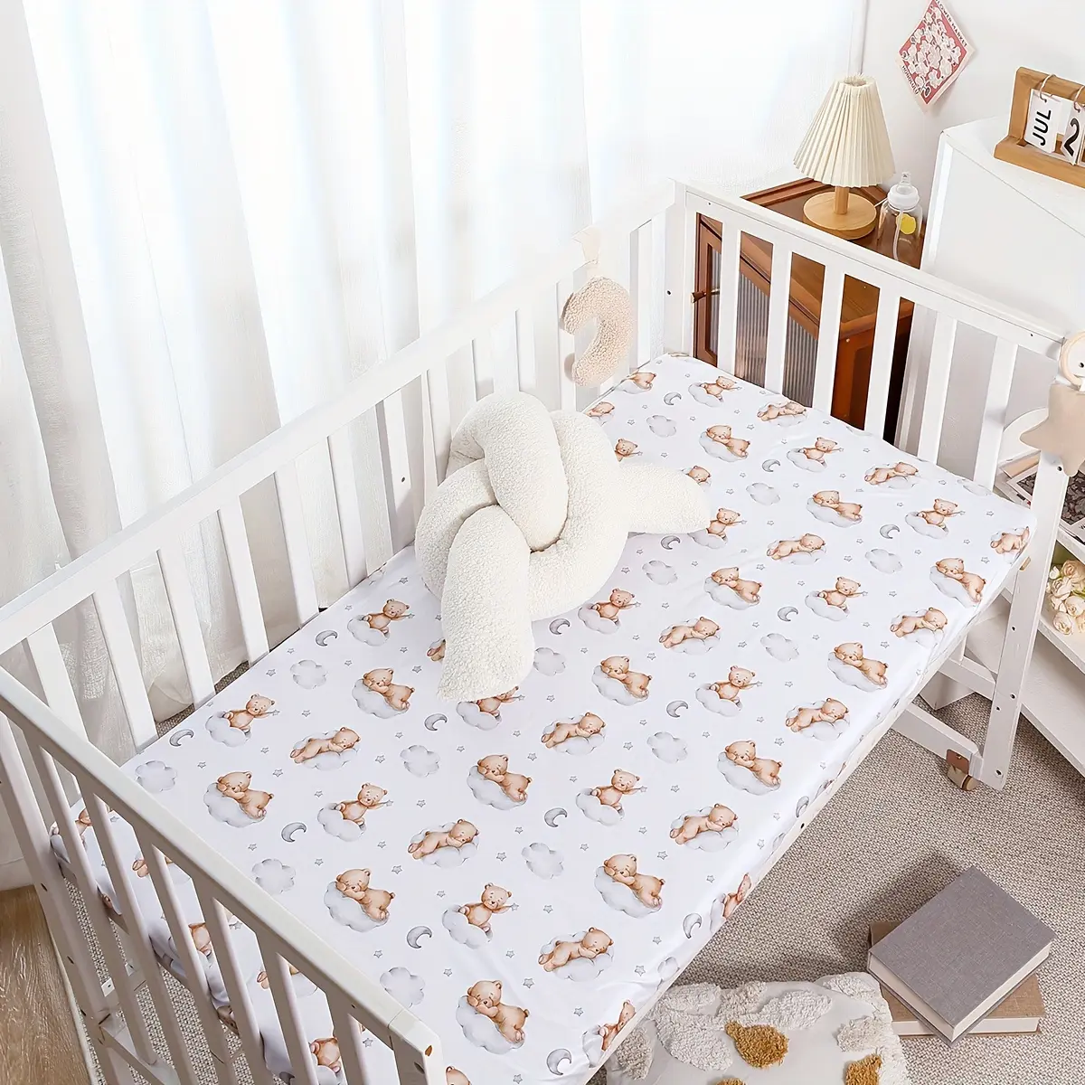 Baby Crib Sheet for Boys and Girls, Breathable and Comfortable for Round and Rectangular Cribs, Universal Size Bedding, Fitted Crib Sheets, Cradle Sheets