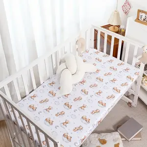 Baby Crib Sheet for Boys and Girls, Breathable and Comfortable for Round and Rectangular Cribs, Universal Size Bedding, Fitted Crib Sheets