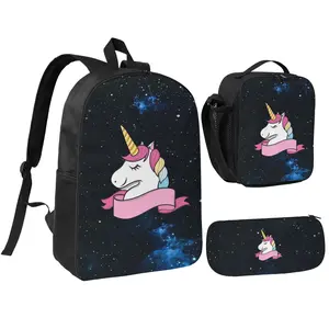 Unicorn Meme-Inspired Backpack Set for Students Professionals & Travelers Ideal for School Work or Leisure with Stylish Design