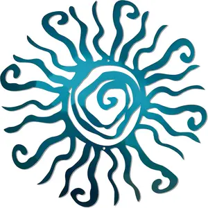 18" Teal Rust Proof Metal Wall Art Sculpture - Indoor Outdoor Decor Made in USA, Ideal for Bedroom Garden Home Patio and Farmhouse Decor