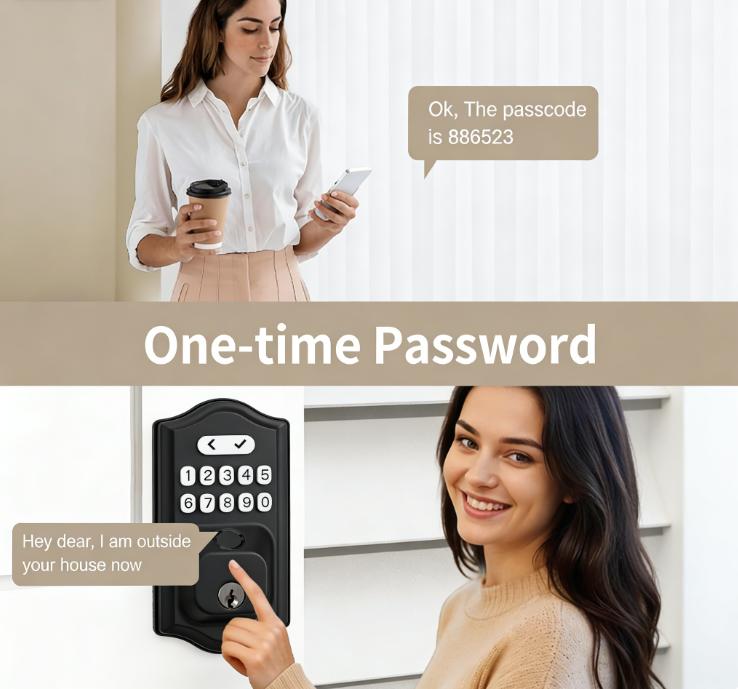 Entry Door Fingerprint Door with App Control SmartDeadbolt for Front Doors biometric smart lock deadbolt Anti-Theft Fingerprint Door Lock handle security trigger combination one-touch keyless electronic child safety childproof reinforcement lock knob