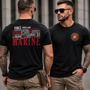 USMC Word Jumble Shirt, Marine Corps Pride T-Shirt, Semper Fi Military Tee, US Marines Graphic Shirt, Veteran Patriotic Gift