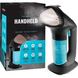 SteamPulse Pro Handheld Steamer for Clothes, Portable Handheld Fabric and Garment Travel Steamer Iron Press Wrinkle Remover with Fabric Brush