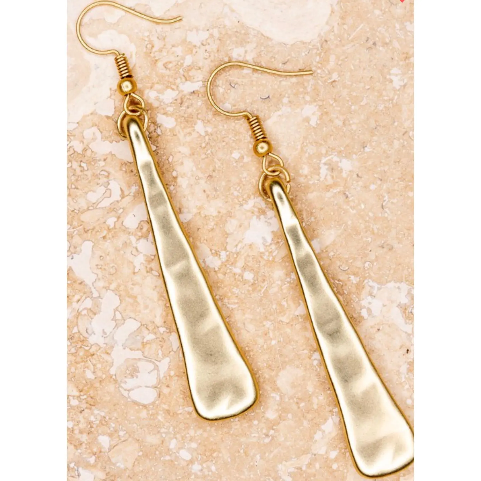 Gold Triangle Drop Earrings