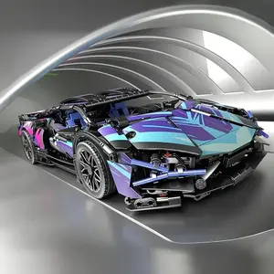 Cyberpunk Style Racing Car Building Blocks, 1693pcs/set Creative Racing Car Model, Model Car Kit, Desktop Decoration, Perfect Gift for Boys & Girls