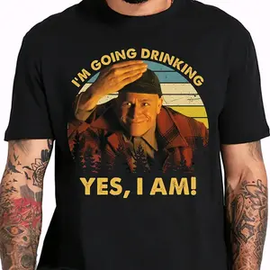 I'm Going Drinking Ed Gein T-Shirt Graphic Tee Pure Cotton Casual Streetstyle Trendy Tops for Women for Men Perfect Gift