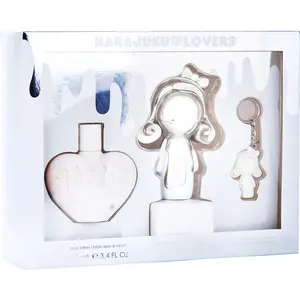 Harajuku Lovers Pop Electric Love Set-Eau De Parfum Spray 1.7 Oz & Body Lotion 3.4 Oz & Key Chain For Women
