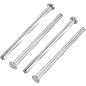 4 Pcs 3.5 Inches Silver Stainless Steel Door Hinge Pins Mailbox Hinge Pin Bushing Repair Kit for Interior Door Security Repair and Replacement