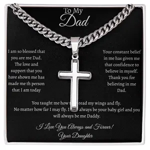T0 MY DAD - CUBAN LINK CHAIN WITH ARTISAN CROSS