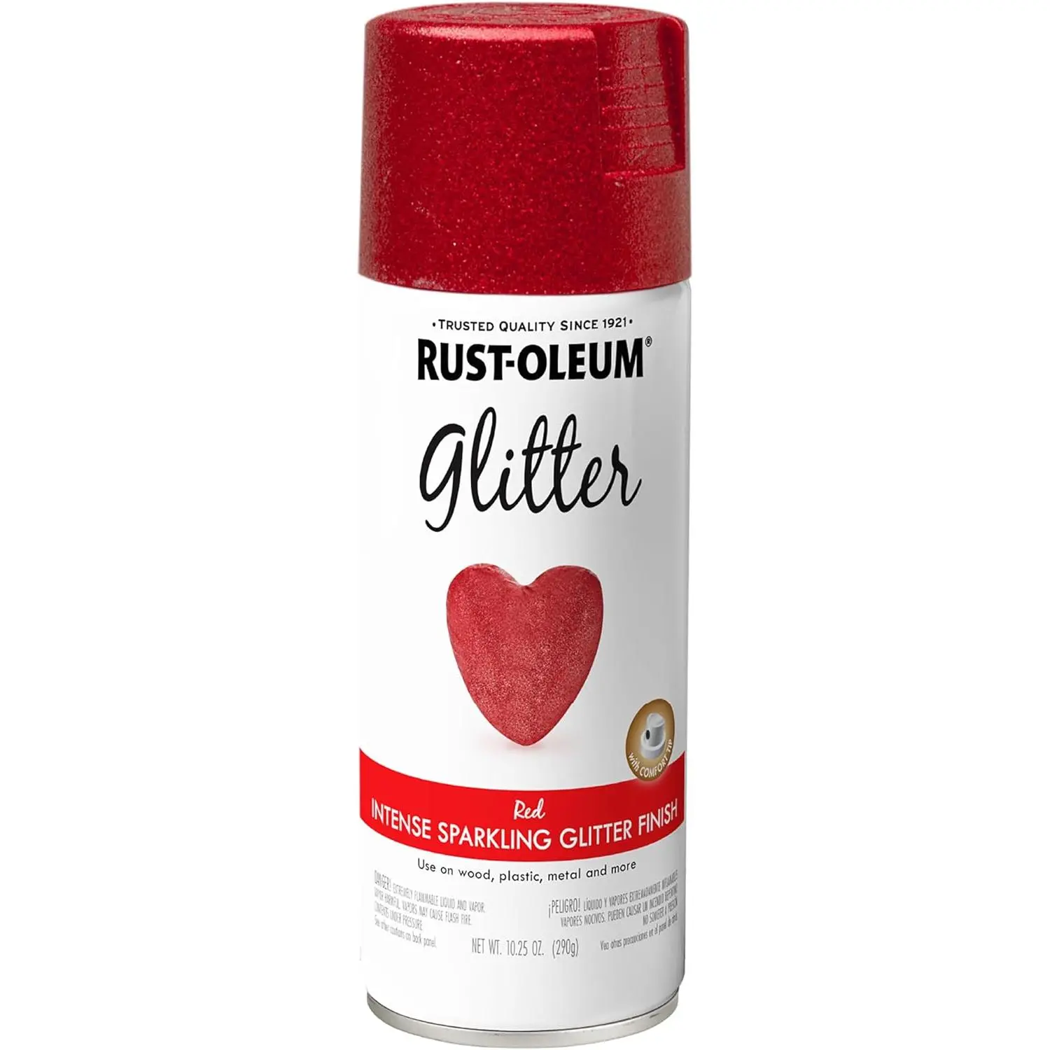 Rust-Oleum 268045 Specialty Glitter Spray Paint, 10.25 Oz, Red