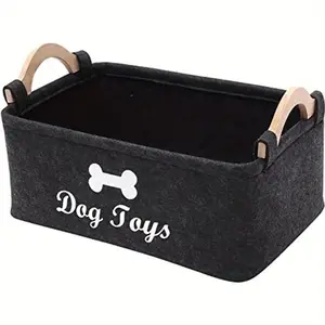 Fabric Pet Toy Storage Box, Spacious Foldable Design, Easy Clean No Battery Needed, Ideal for Small Animals Dogs Cats, Collapsible Storage Baskets