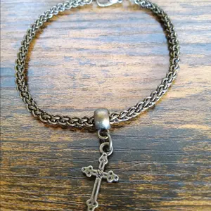 Bronze JPL Weave Chainmail Bracelet with Cross Charm