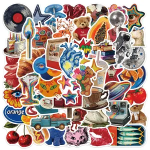 50 Vintage Y2K Doodle Stickers, Decal Sticker, Suitable for Scrapbooks, Diaries, Laptops, Water Bottles, Cars, and Other Faith-based Designs—gifts with Positive Messages.