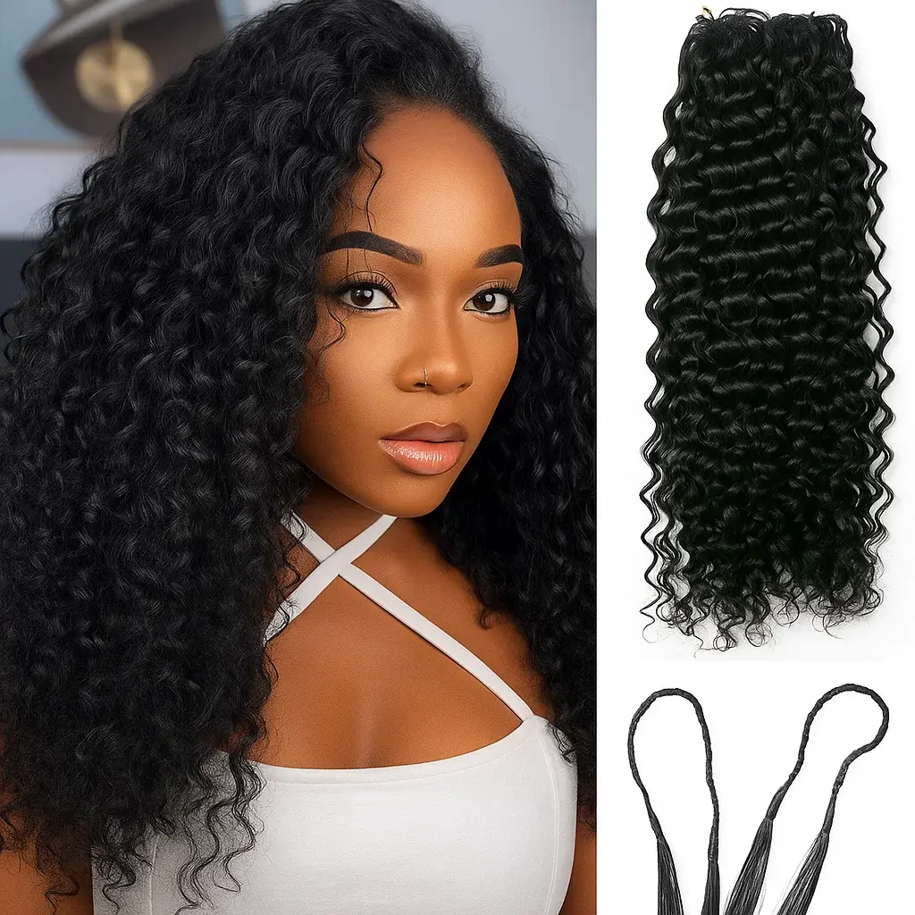 Premium Kinky Curly Human Hair for Braiding Natural Black Deep Wave Crochet Hair Small Spiral Curls Feather Extensions for Women #SummerWins #DealsForYouDays