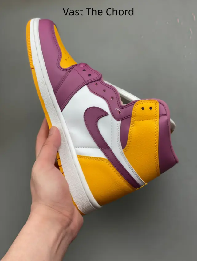 Violet Golden Yellow Off White High Top Sneakers, Tricolor Patchwork Smooth Leather Lace Up Skate Shoes, Responsive Cushion Street Footwear for Vibrant Daily Outfits