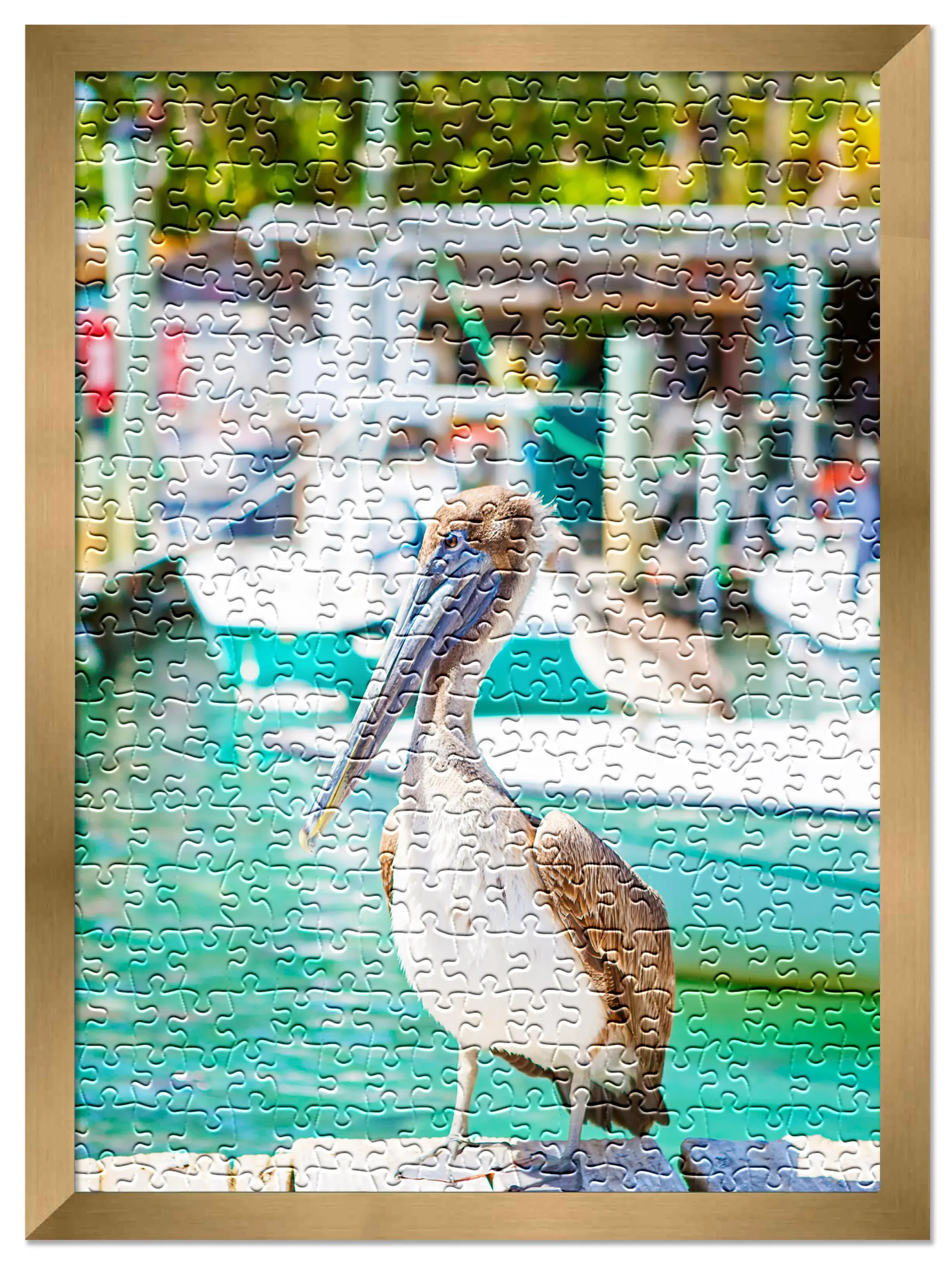 24x32 Jigsaw Puzzle Frame Kit - Kit Includes Puzzle Glue Sheets, Bronze Wood Puzzle Frame, UV Acrylic, Backing,, Hanging Hardware