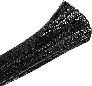 Wire Cord Protector Wire Loom Tubing, 10ft - 1/4 inch  Sleeve Split Sleeving for USB CableComputer Electrical Wire Power Cord Audio Video  Black