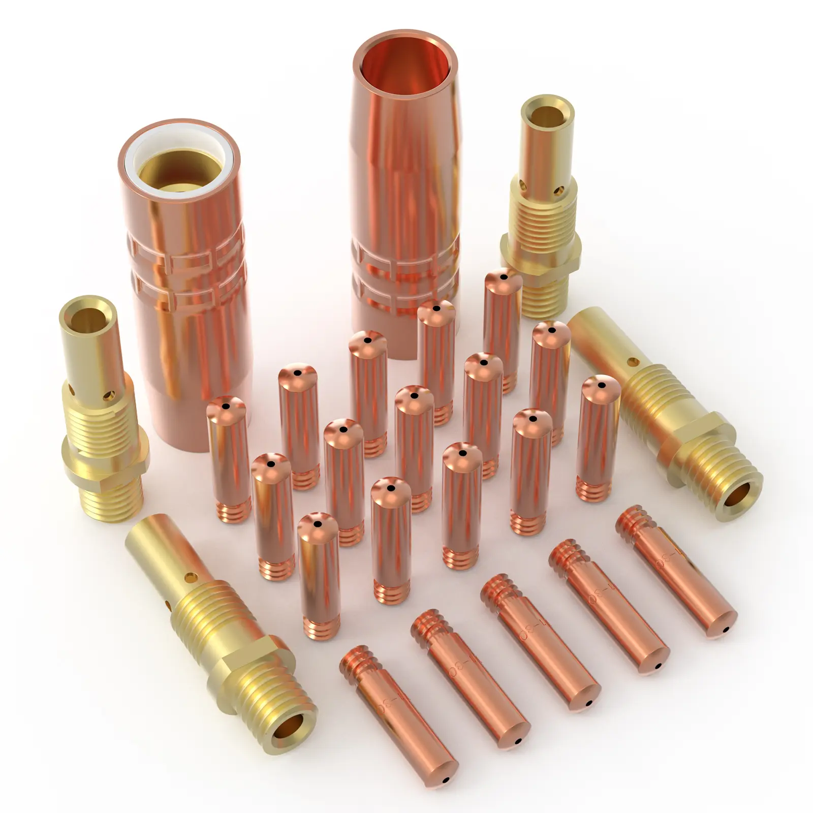 TOOLIOM 26Pcs MIG Welding Gun Consumables Kit | .030"/.035" Contact Tips, Gas Nozzles, Diffusers Pack | Compatible with Tweco Mini/#1 and Lincoln Magnum 100L MIG Torch